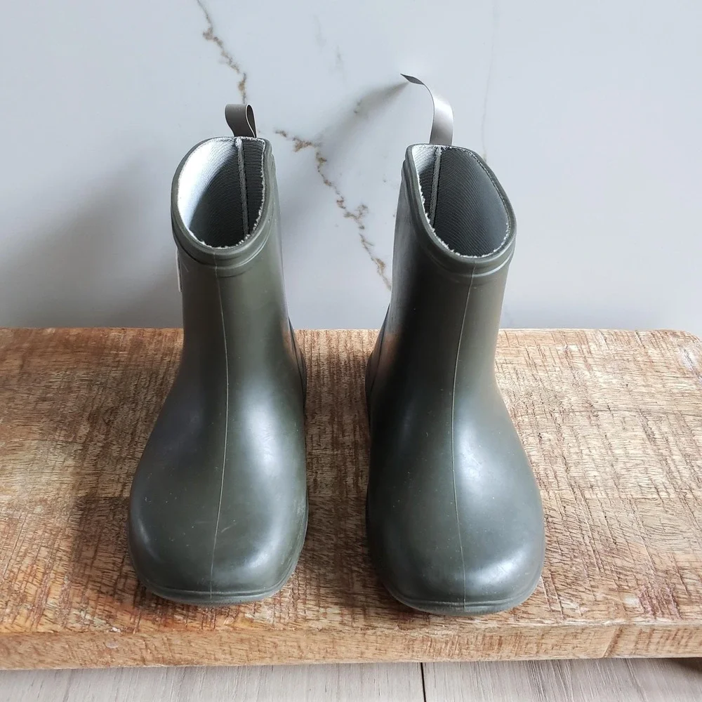 Stample Rain Boots Kids 8.5 Green Rubber Waterproof Pull On Made In Japan
